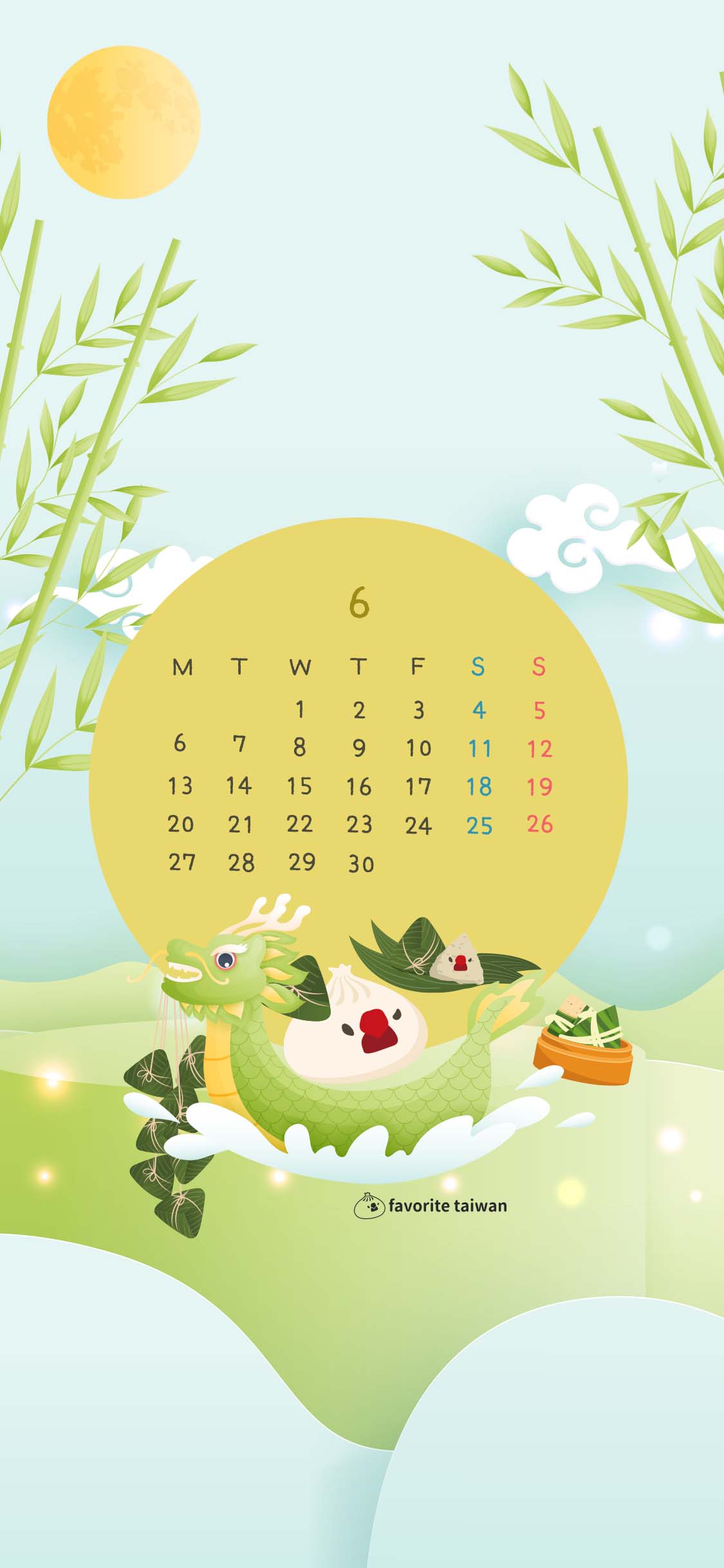 22年6月小籠包文鳥 壁紙カレンダープレゼント フェイバリット台湾